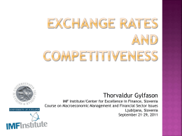 Exchange Rates and Competitiveness