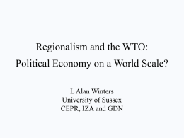 Regionalism and the WTO. Political Economy on a World Scale?