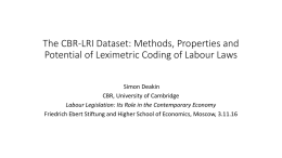 The CBR-LRI Dataset: Methods, Properties and Potential of