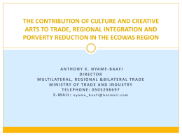 the contribution of culture and creative arts to trade, regional