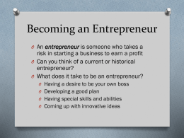 Becoming an Entrepreneur