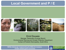 Local Government and Poverty/Environment