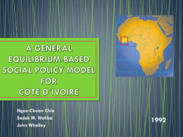A GENERAL EQUILIBRIUM-BASED SOCIAL POLICY MODEL FOR