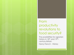 From productivity revolutions to food security?