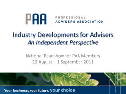PAA CRM Launch 2011 - Professional Advisers Association