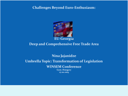 Association Agreement Deep and Comprehensive Free Trade Area