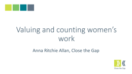 Valuing and counting women`s work