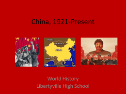 China, 1949-Present - Libertyville High School