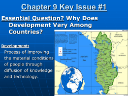 Chapter 9 Key Issue #1 Essential Question?
