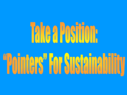 Take a position: Pointers for sustainability