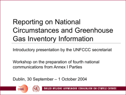 Reporting on National Circumstances and Greenhouse Gas
