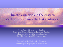 Climate variations in the eastern Mediterranean during the period