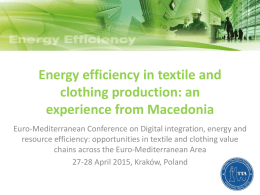Energy efficiency in textile and clothing production: an experience