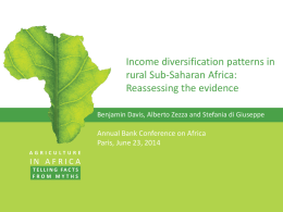 Income diversification patterns in rural Sub-Saharan