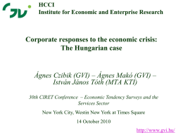 Corporate responses to the economic crisis: The Hungarian