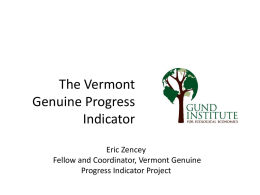 Eric Zencey`s Slides – Overview of the GPI and GPI Work in Vermont