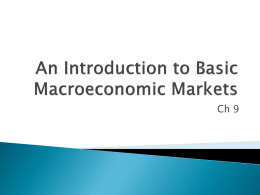 An Introduction to Basic Macroeconomic Markets