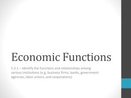 Economic Functions