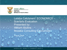 Letaba Catchment: ECONOMICS – Scenario Evaluation