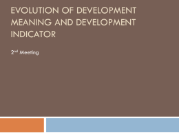 Evolution of Development Meaning and Development
