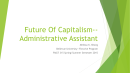 Future Of Capitalism--Administrative Assistant