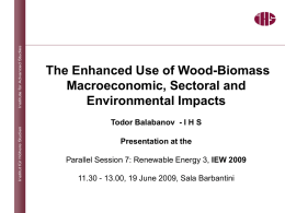 The Enhanced Use of Wood-Biomass Macroeconomic, Sectoral and