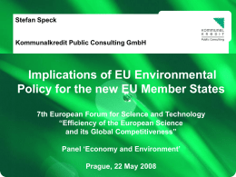 Implications of EU Environmental Policy for the new EU