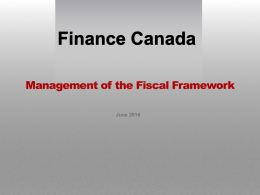 Management of fiscal framework