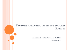 Factors affecting business success