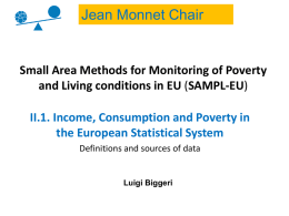 3 - Small Area Methods for Monitoring of Poverty and Living