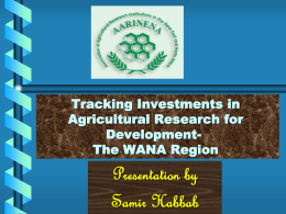 Characteristics of Agriculture Research and Development in