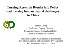 Linxiu Zhang`s Presentation - IAP - the global network of science