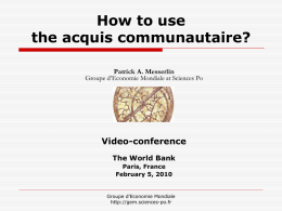 How to use the acquis communautaire?