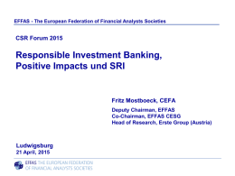 EFFAS CSR Forum April 2015 - Responsible Investmentbanking