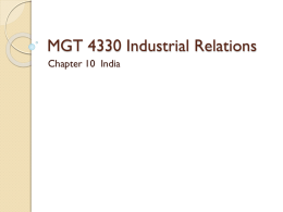 MGT 4330 Industrial Relations