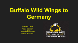Buffalo Wild Wings to Germany