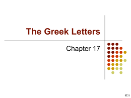 The Greek Letters