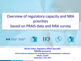 document Overview of regulatory capacity and NRA priorities based