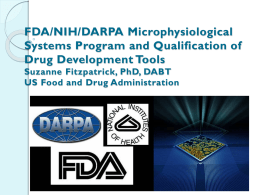 FDA/NIH/DARPA Microphysiological Systems