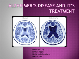Alzheimer`s Disease and it`s Treatment