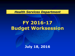 2016-07-18 Budget Worksession Health Services