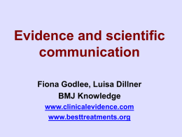 Evidence based information systems for clinicians and patients