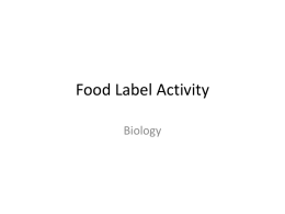 Food Label Lab