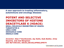 HDAC Inhibitors as Therapeutics