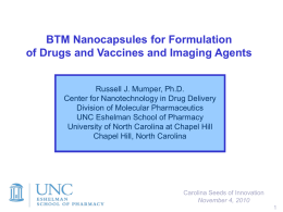 BTM NPs - Research at Carolina