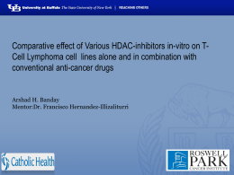 Comparative Effect of Various HDAC-Inhibitors In-Vitro on T
