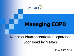 Managing COPD - MASTERS Pharmaceuticals