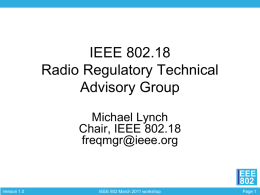 IEEE 802.18 - Radio Regulatory Technical Advisory Group