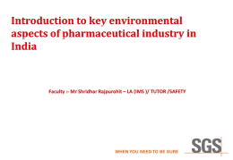 Introduction to key environmental aspects of
