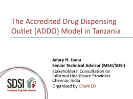 (ADDO) Model in Tanzania - Informal Providers Group